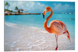 Gallery print Rosa Flamingo am Strand in Aruba