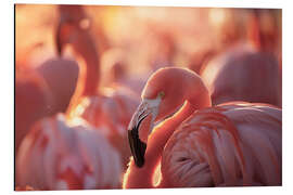 Stampa su alluminio Flamingo in the evening light