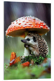 Gallery print Smart Hedgehog in the Rain