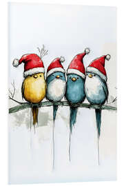 PVC-tavla Birds looking forward to Christmas