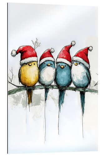 Gallery Print Vögel freuen sich auf Weihnachten