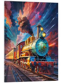 Acrylglasbild Bunte Dampflokomotive - Jörg Gamroth