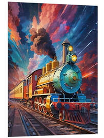 Foam board print Colourful steam locomotive - Jörg Gamroth