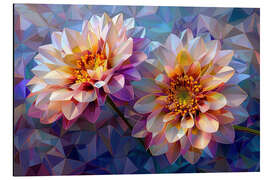 Magnettafel White Flowers on Blue