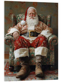 Tableau en verre acrylique Santa Claus resting in an armchair - DejaReve
