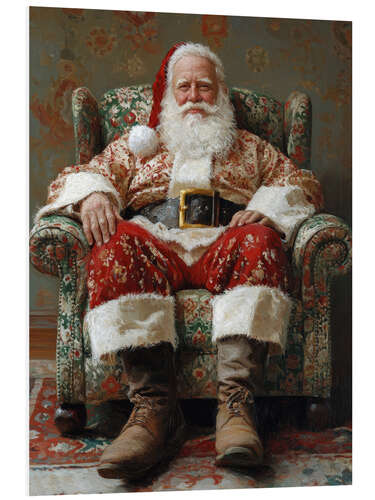 Foam board print Santa Claus resting in an armchair