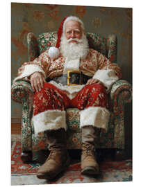 Foam board print Santa Claus resting in an armchair