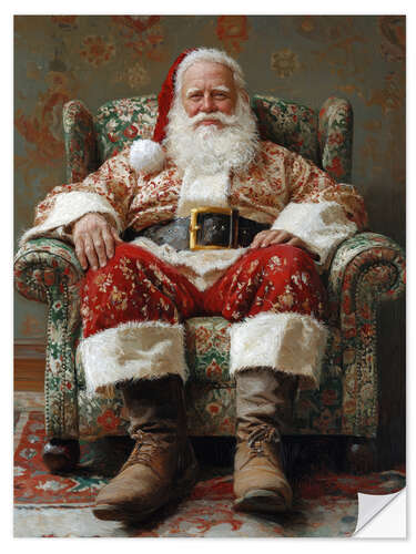Sisustustarra Santa Claus resting in an armchair