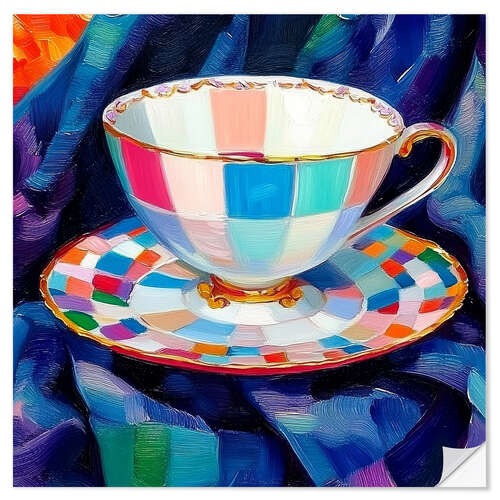 Selvklæbende plakat Old-fashioned teacup