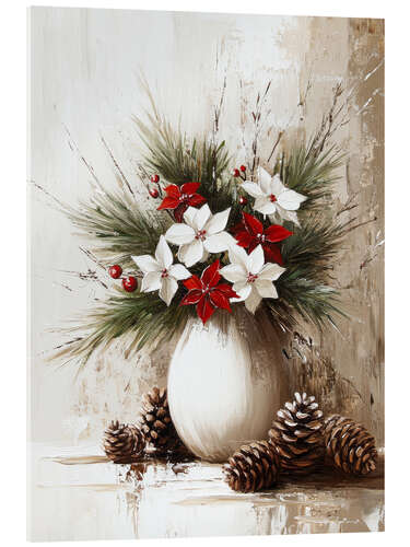 Tableau en verre acrylique Winter mood in vase