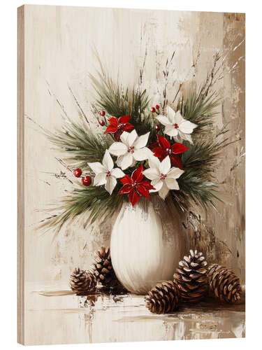 Wood print Winter mood in vase