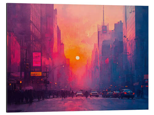 Aluminium print Sunset Whispers Between Towers