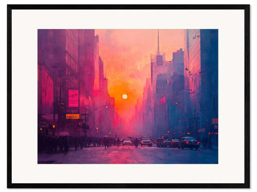 Framed art print Sunset Whispers Between Towers