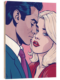 Cuadro de madera Farewell kiss