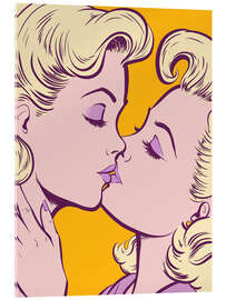 Obraz na szkle akrylowym Girls Kiss