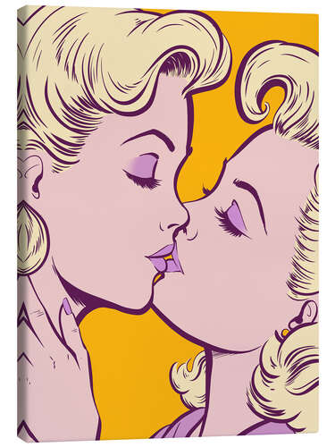 Canvas print Girls Kiss