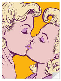 Sticker mural Girls Kiss