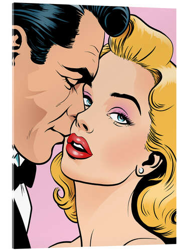 Cuadro de metacrilato Classic Comic Kiss