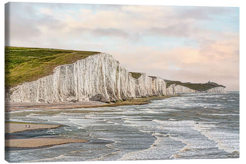 Canvas print Seven Sisters chalk cliffs, England