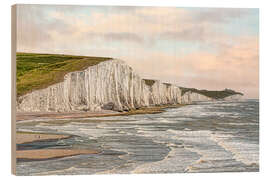 Trätavla Seven Sisters chalk cliffs, England - Olaf Protze