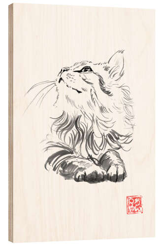 Holzbild Happy Cat