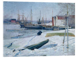 Acrylic print Winter in the harbor, Oslofjord, 1880