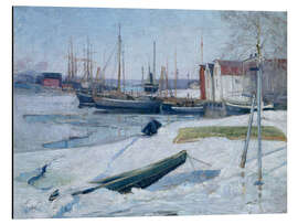 Obraz na aluminium Winter in the harbor, Oslofjord, 1880 - Frits Thaulow