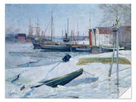 Wandsticker Winter im Hafen, Oslofjord, 1880