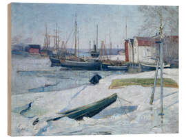 Trätavla Winter in the harbor, Oslofjord, 1880