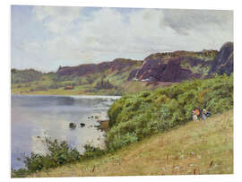 Hartschaumbild Zwei Damen spazieren durch die norwegische Landschaft, 1883