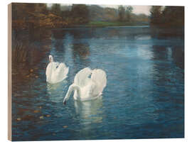 Stampa su legno Swans on the River, 1880