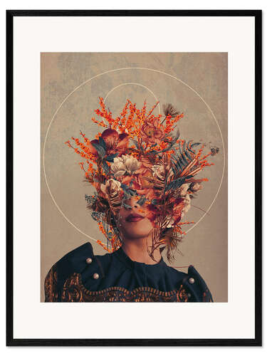 Framed art print Autumnish beige elegance