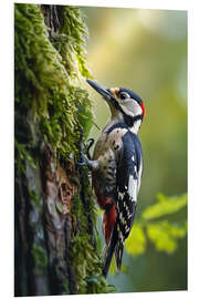 Print på skumplade Spotted Woodpecker