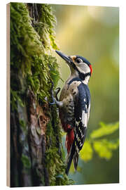 Tableau en bois Spotted Woodpecker