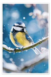 Wandbild Blaumeise im Winter - Christian Müringer
