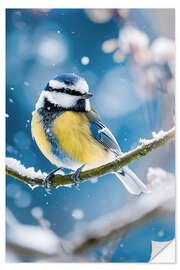 Wandsticker Blaumeise im Winter