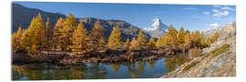 Akrylbilde Grindjisee Panorama in autumn with view of the Matterhorn - Jan Christopher Becke