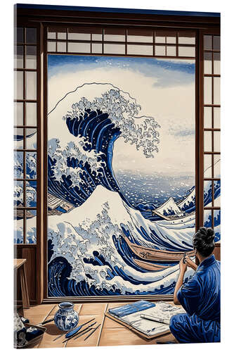 Akrylglastavla Making of the Great Wave of Kanagawa