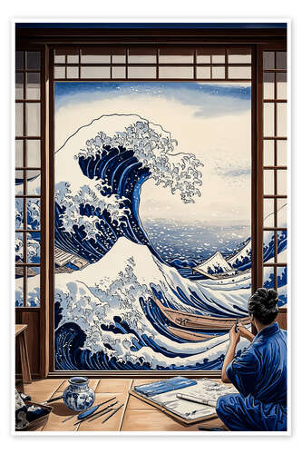 Poster Making of the Great Wave of Kanagawa