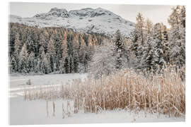 Akrylbilde Winter landscape at Lake Staz, Engadin, Switzerland - Olaf Protze