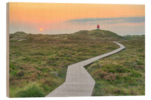 Tableau en bois In the dunes near the lighthouse on Amrum