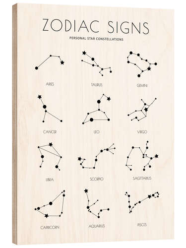 Quadro de madeira Zodiac signs Guide