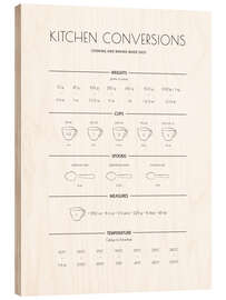 Cuadro de madera Kitchen Conversions Guide - Martina illustration