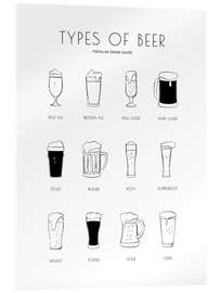 Acrylglasbild Types of beer chart - Martina