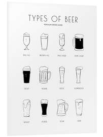 Tableau en PVC Types of beer chart - Martina illustration