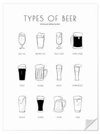 Wall sticker Types of beer chart - Martina illustration