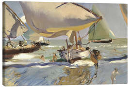 Canvas print Boats On The Shore, 1909 - Joaquín Sorolla y Bastida