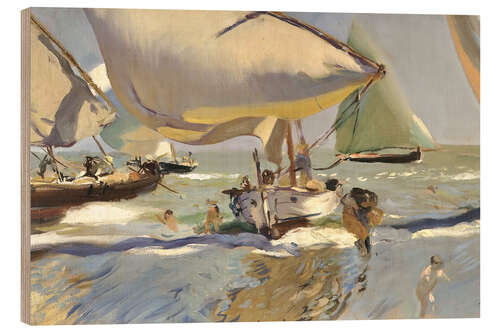 Wood print Boats On The Shore, 1909