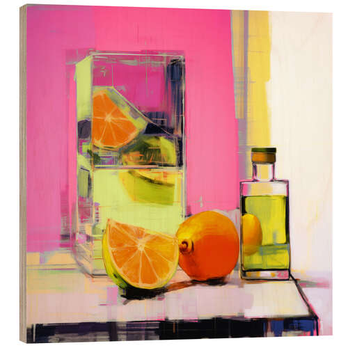 Wood print Neon Still Life No3