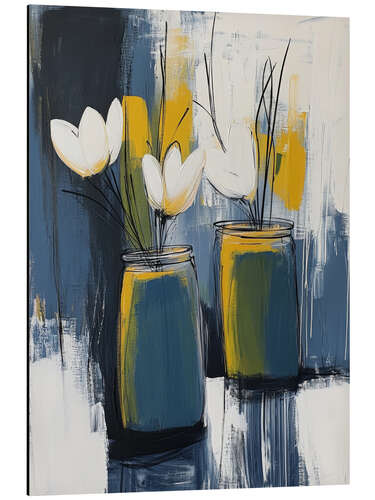 Obraz na aluminium Three white tulips